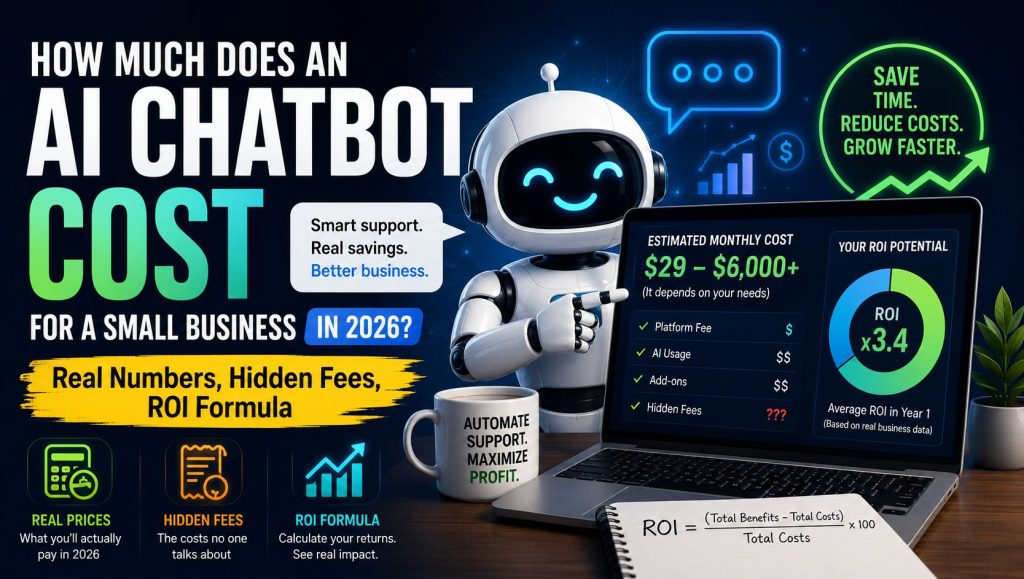 How Much Does an AI Chatbot Cost for a Small Business in 2026?, Real Numbers, Hidden Fees, ROI Formula